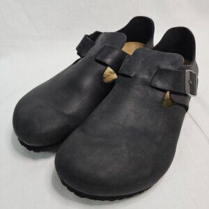 Birkenstock London Mules Clogs Shoes BLACK Leather Men's Size EU 46 - US 13